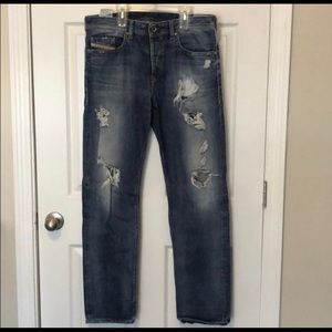Diesel Buster ripped washed out blue jeans